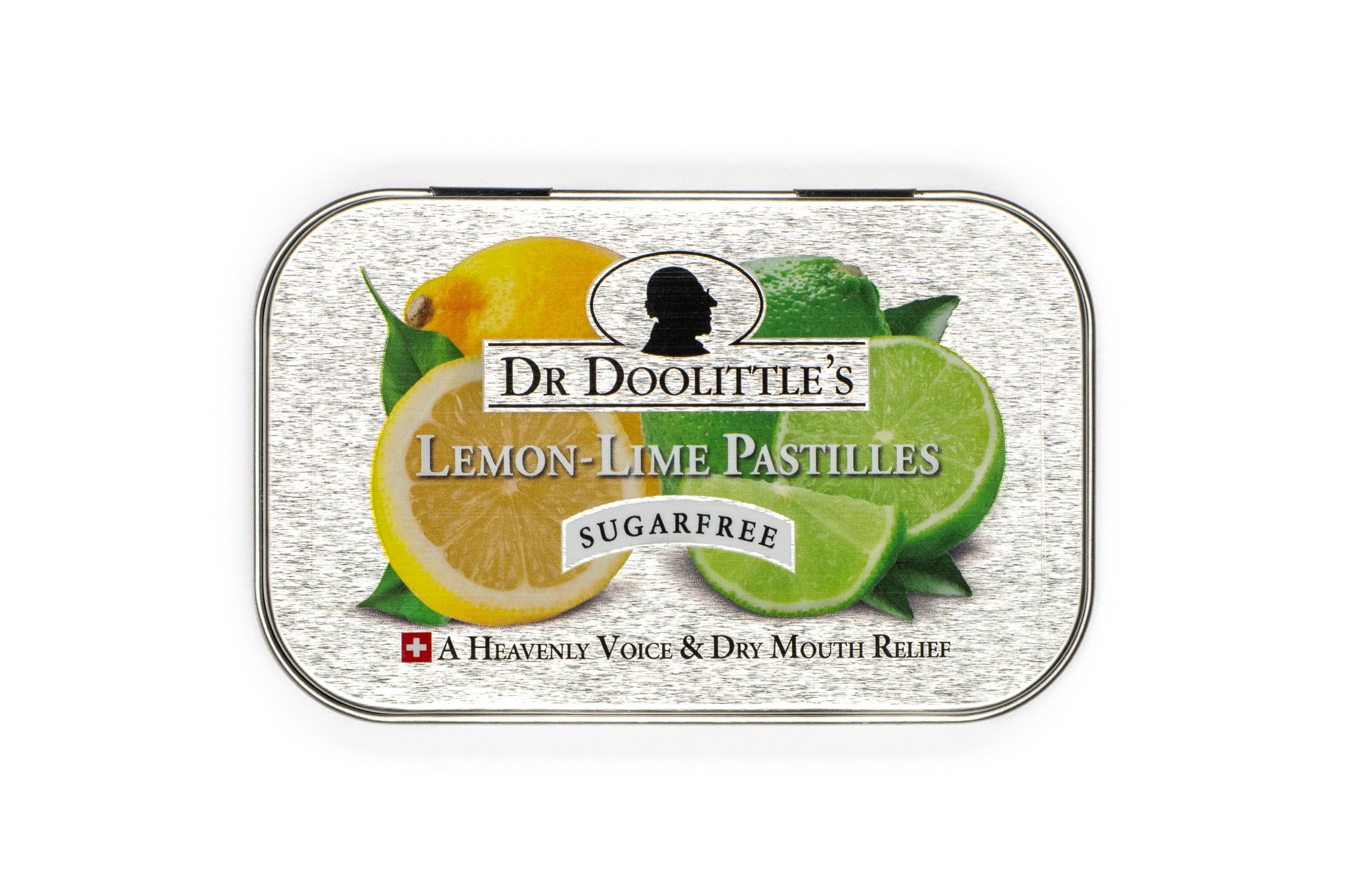 DOOLITTLE Dr Sugar Free Soft Fruit Pastilles for Voice and Throat, Lemon Lime Flavor, 2.12 Ounce Tin, Approximately 25 Count Package
