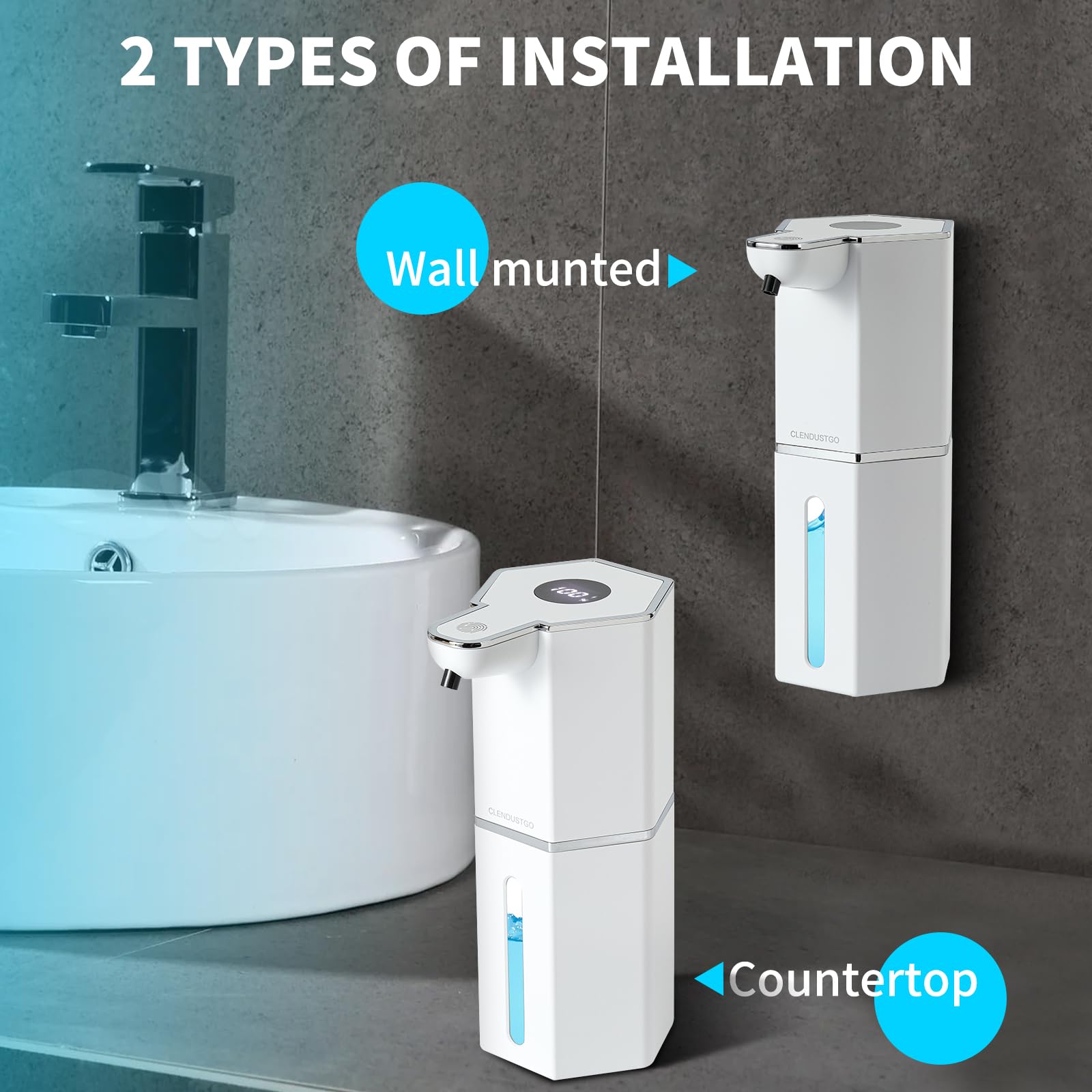 Dispensador automático de jabón espuma blanca