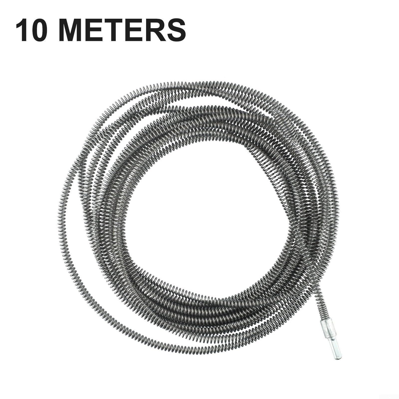 Drain Auger Cable, Drain Snake Clog Remover with Drill Connector Plumbing Drill Pipe Cleaner for Kitchen, Bathroom and Shower Sink(10 meters)