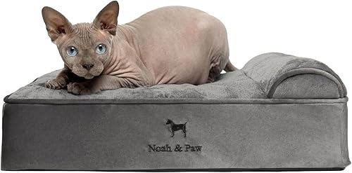 Miniatura 12 de NOAH & PAW Cama para Perros, 28 x 23 x 7.5 pulgadas, Camas Ortopédicas para Perros para Mascotas de Tamaño Mediano, Espuma Viscoelástica Tipo Verde