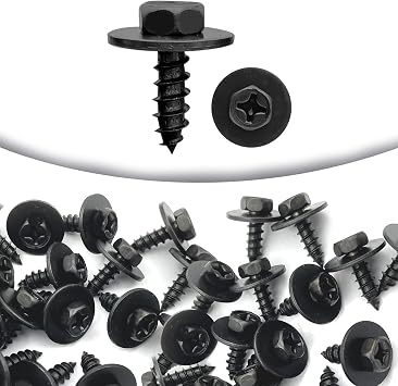30pcs Bumper Cover Mud Flaps Wheel Wells Screws Bolts Compatible with Toyota Lexus Camry Tacoma Avalon Prius Corolla 90159-60498
