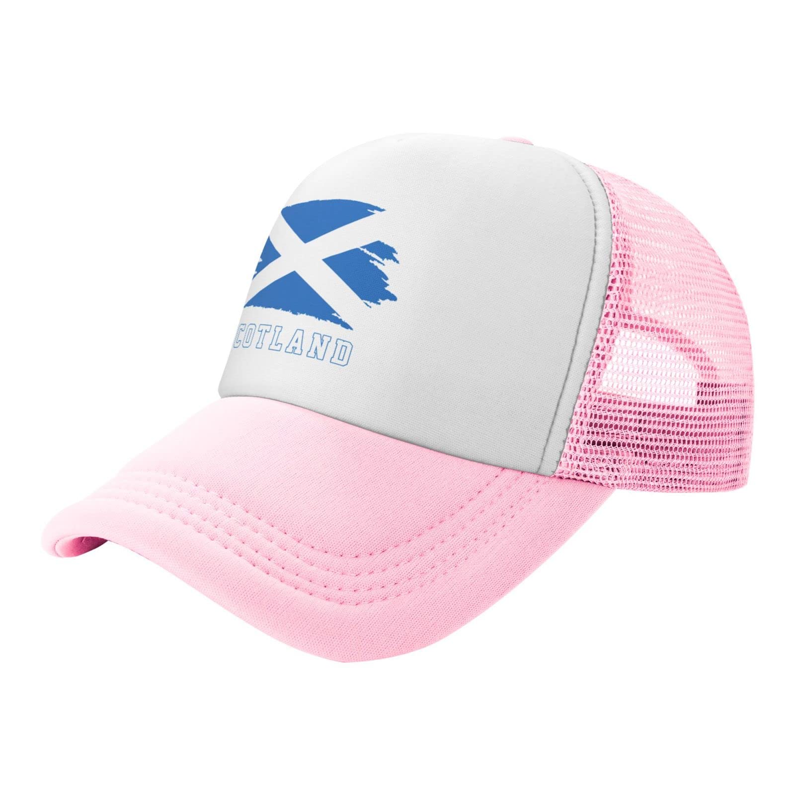 Pelnyc Boys Pink Scotland Flag Scotch Baseball Cap For Kids Girls Patriotic Adjustable Summer Sun Hats (4-10 Years)