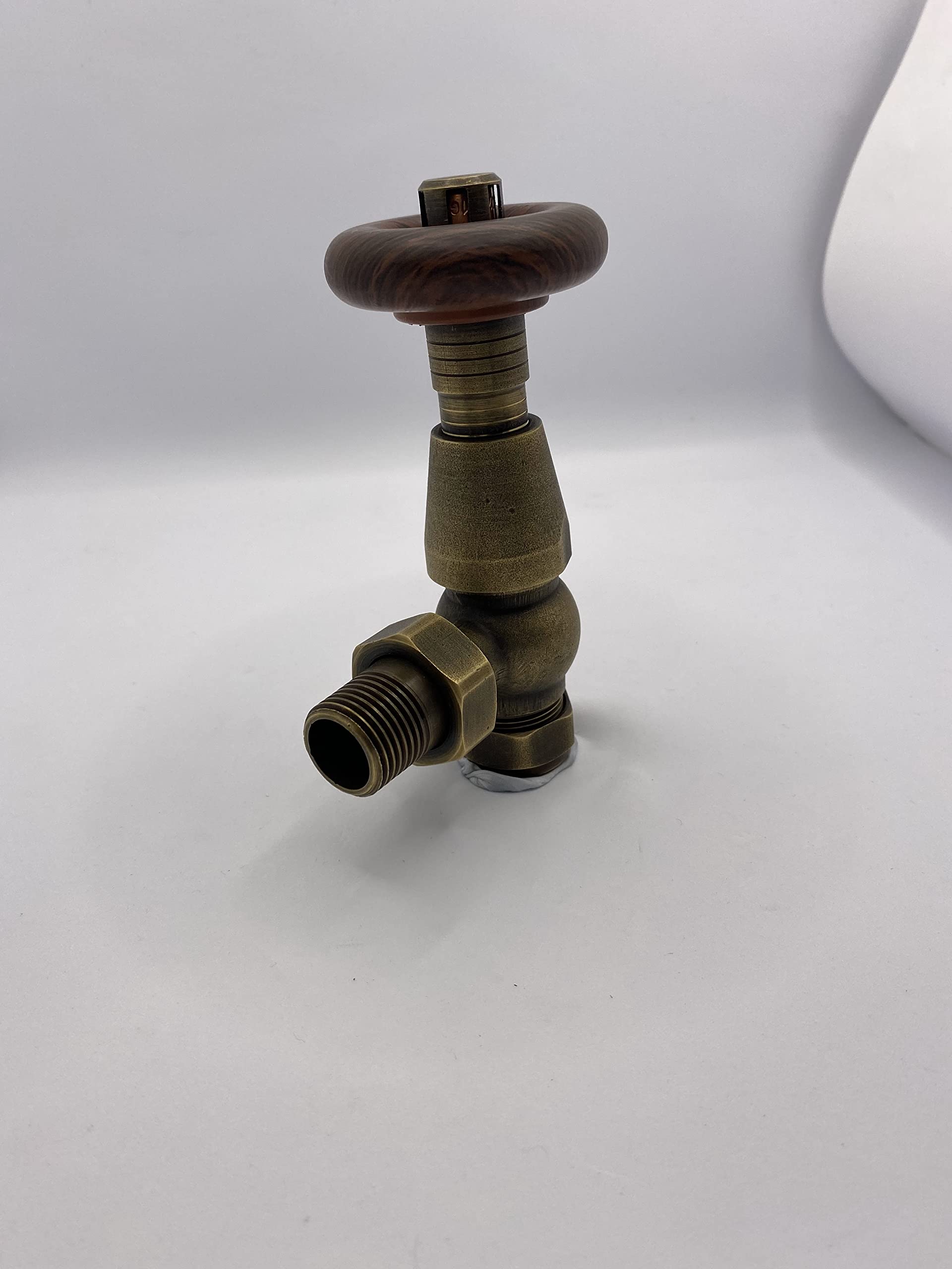 Excel Home Valvole termostatiche per radiatore, angolate in ottone anticato, Chelsea TRV, design tradizionale 1/2" x 15mm