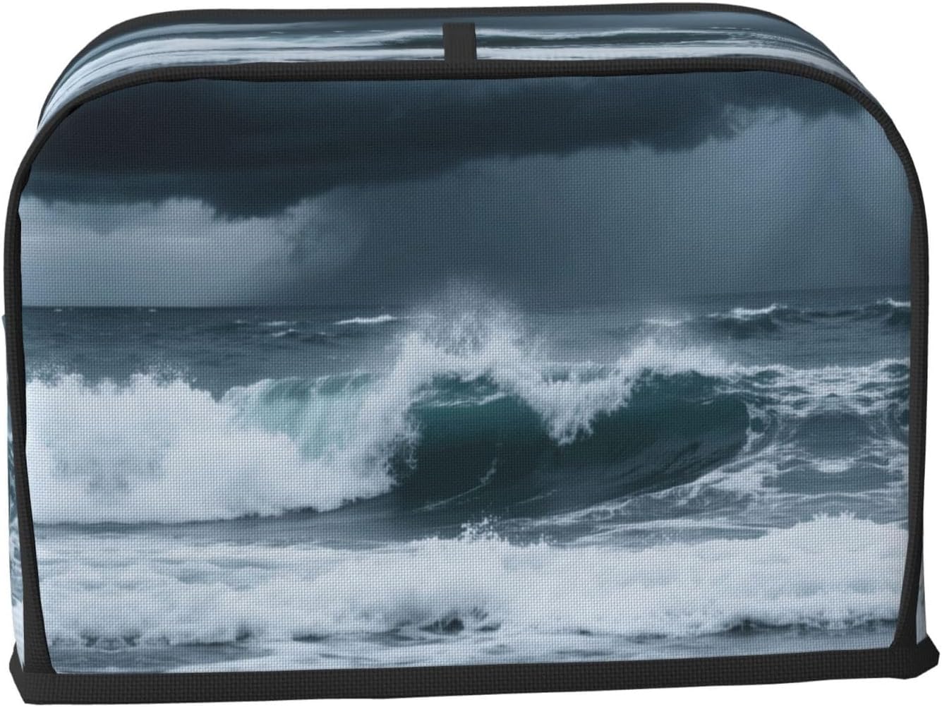 Ocean Wave Toaster Cover 2 Slice, Waterproof Bread Machine Covers with Pockets Universal Size Kitchen Small Appliance Cover with Handle, Dust and Fingerprint Protection