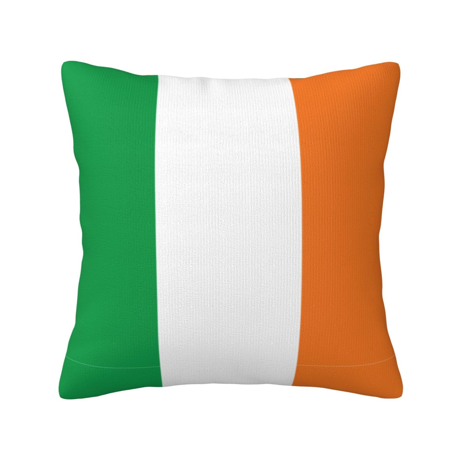 Flag of Irish Print Decorative Throw Pillow Covers for Sofa, Outdoor and World Cup Celebrations