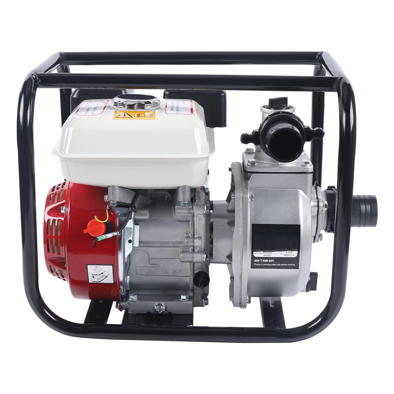 4 Stroke Petrol WaterPump, 6.5HP, 2 inch, 9510GPH, Gasoline Engine Water Pump, Lightweight Petrol Clean Water Pump, 4 Stroke Engine, Portable Garden Pump for Lawn Irrigation, Swimming Pool