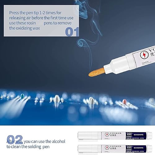 Miniatura 3 de 3 Piezas de Lápiz de Soldadura sin Limpieza con Resina para Electrónica, Cableado, Soldadura Líquida, Mantenimiento de Soldadura de PCB