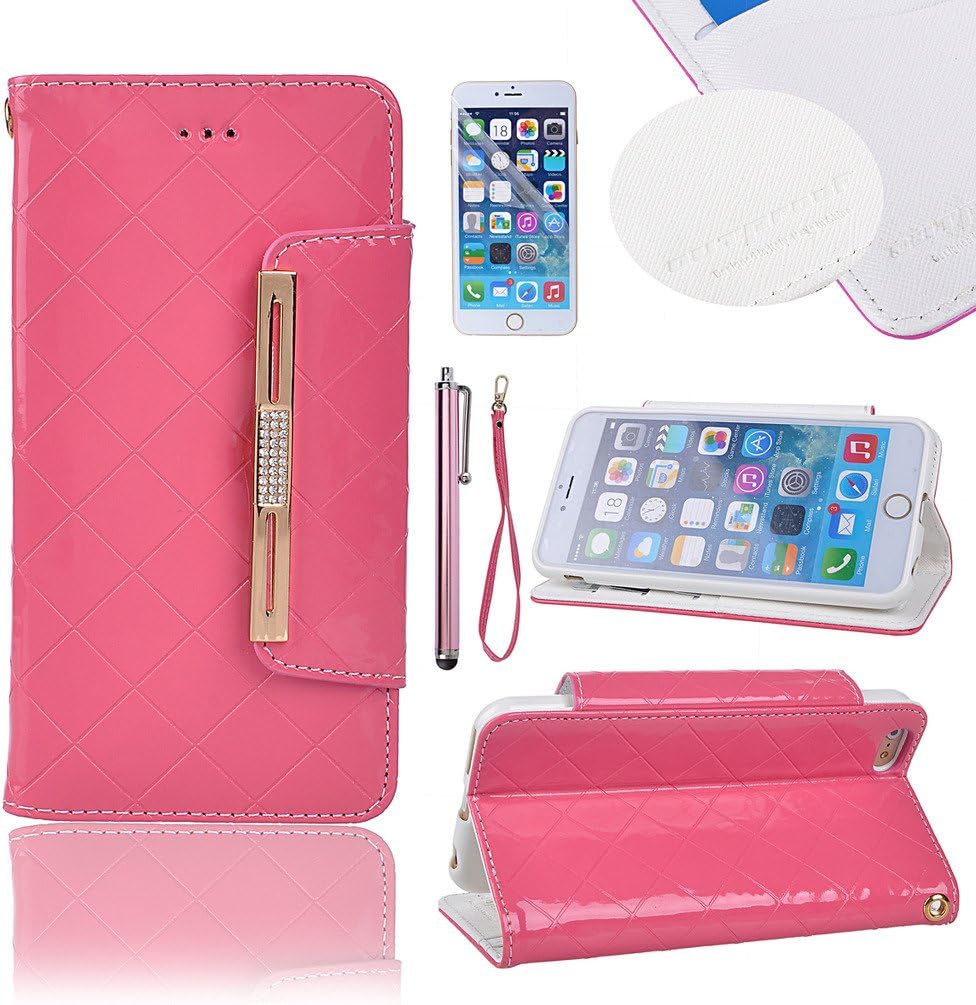 iPhone 6 Plus Case,OutProof iPhone 6 Plus Case 5.5 Inch Leather Case Slim Wallet Book Cover +plus Stand Feature with Credit Card ID Holders for iPhone 6 Plus [Pink]