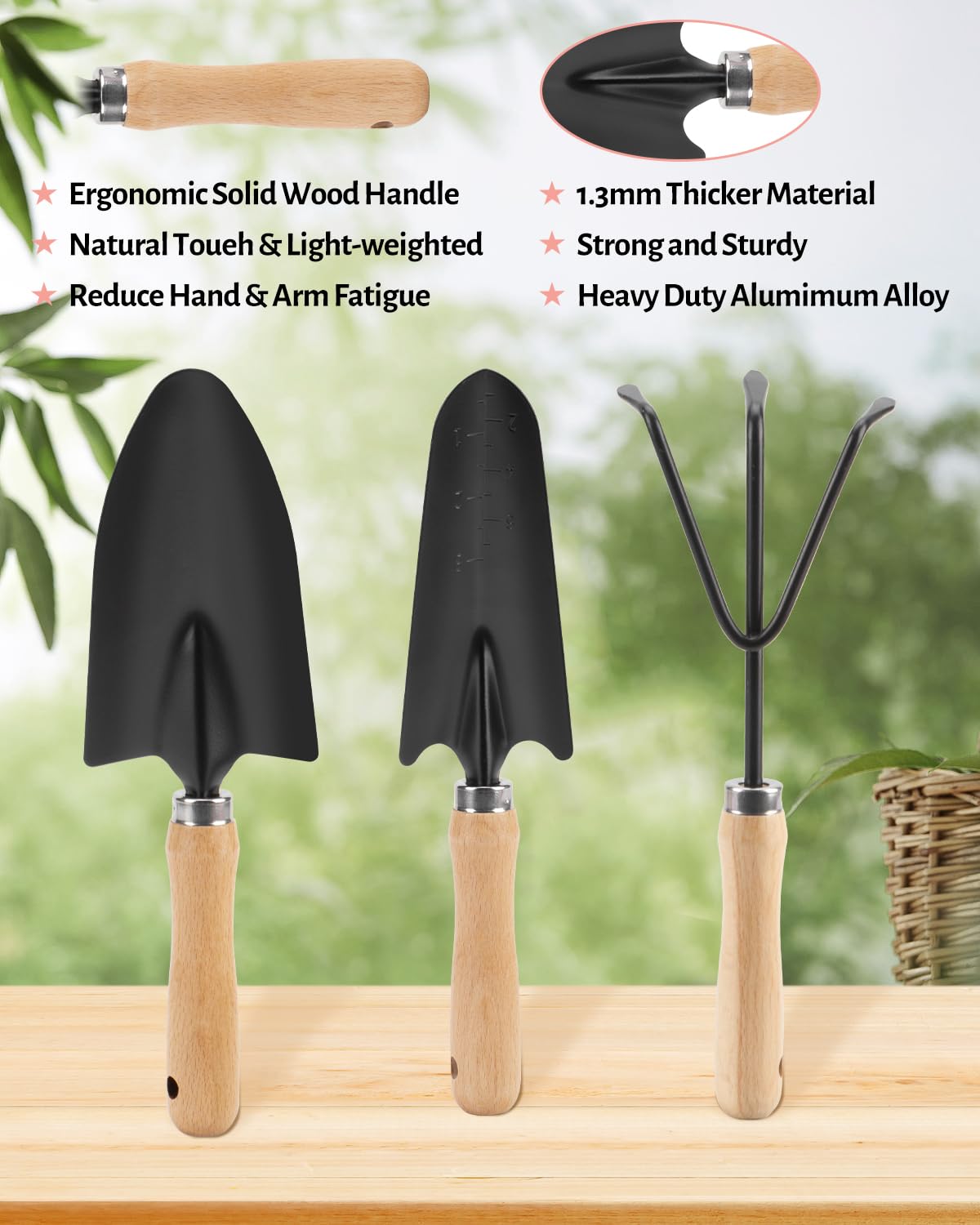Pink Gardening Tools, Gartenwerkzeugset für Damen, 5-teiliges Garten-Set mit Blumengartentasche, Geschenk für Frauen (5-teilig, Pink)