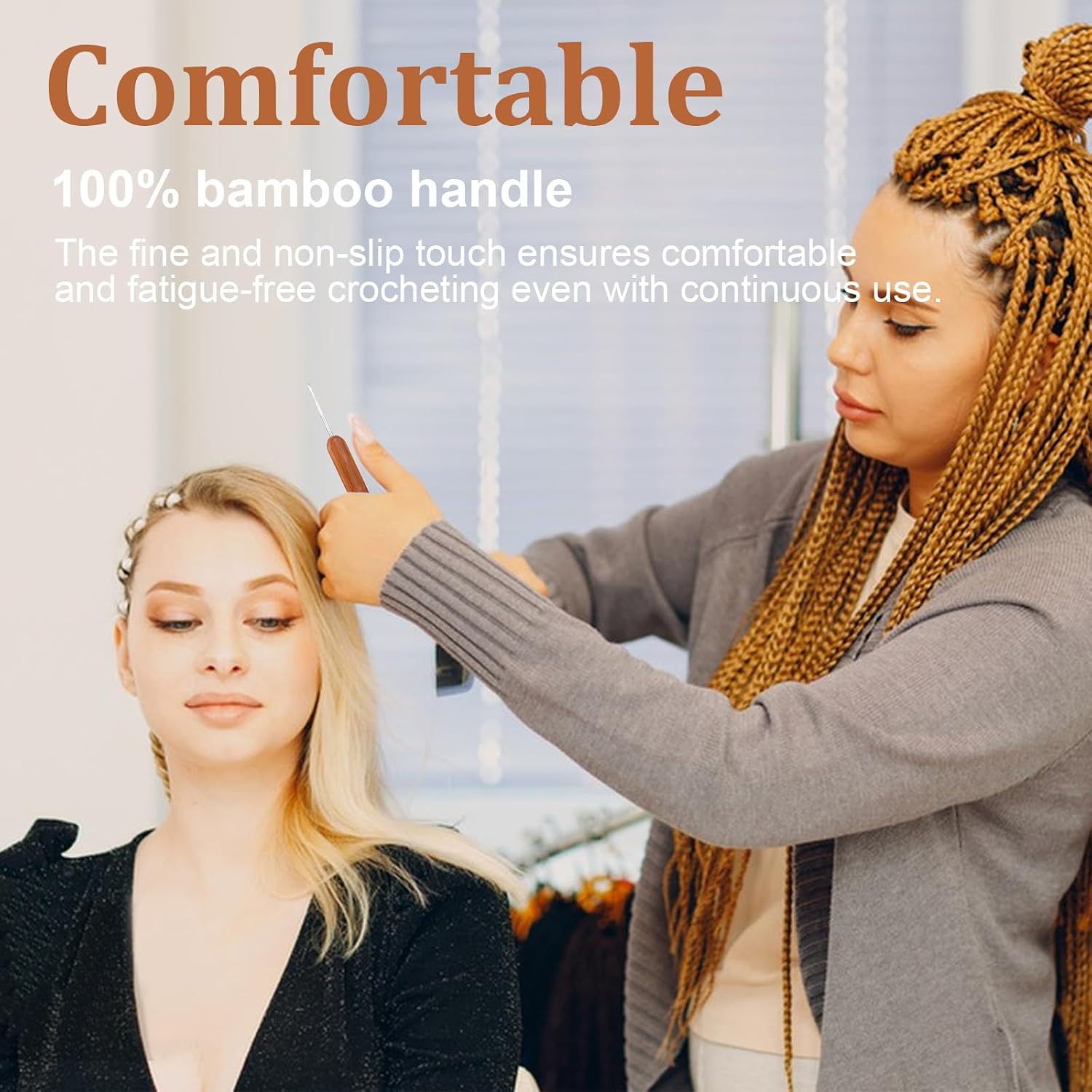 3 Pcs Dreadlocks Crochet Hooks for Hair, 0.5 mm Hair Crochet Hook Dreadlocks Crochets Needle Multifunctional Locking Tool for Dreads, Interlocking Tool for Locs Braid Craft