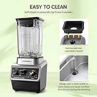 Vista 6 de CRANDDI Professional Commercial Blender, Max 1500W, 80oz Pitcher, Powerful Blender with Tamper for Smoothie, Ice Crushing, Variable 9 Speeds