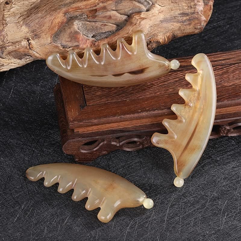 Miniatura 5 de Cuerno Gua Sha peine cuero cabelludo masaje meridiano raspado terapia de acupuntura anticelulitis pérdida de cabello relajación Guasha herramienta
