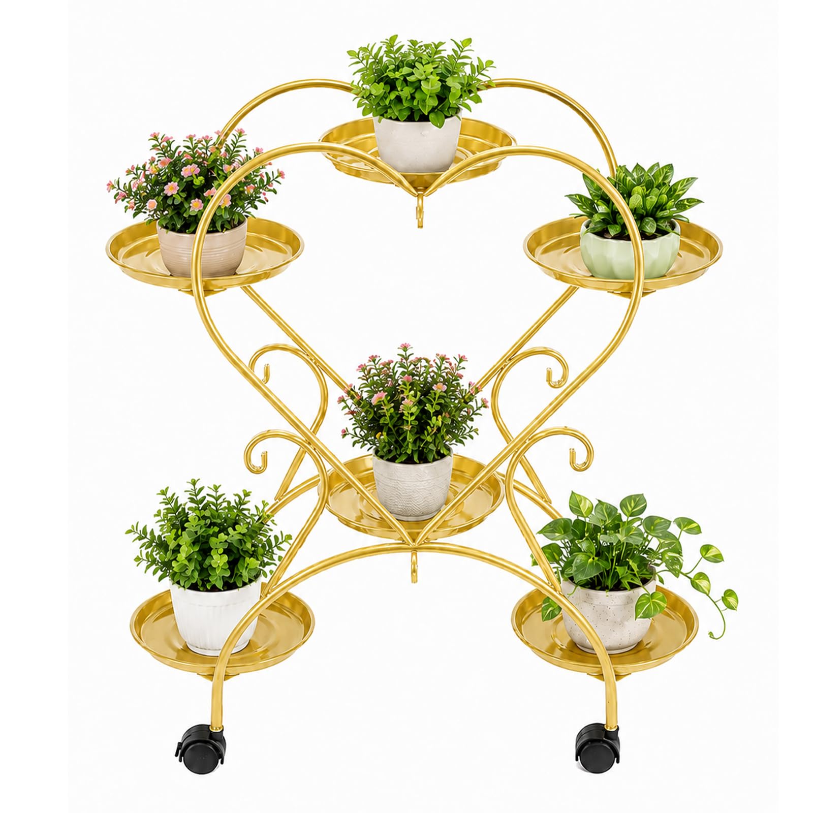 GREENSAPPIRE Metal Plant Stands Indoor Heavy Duty Flower Pot Stands Gold