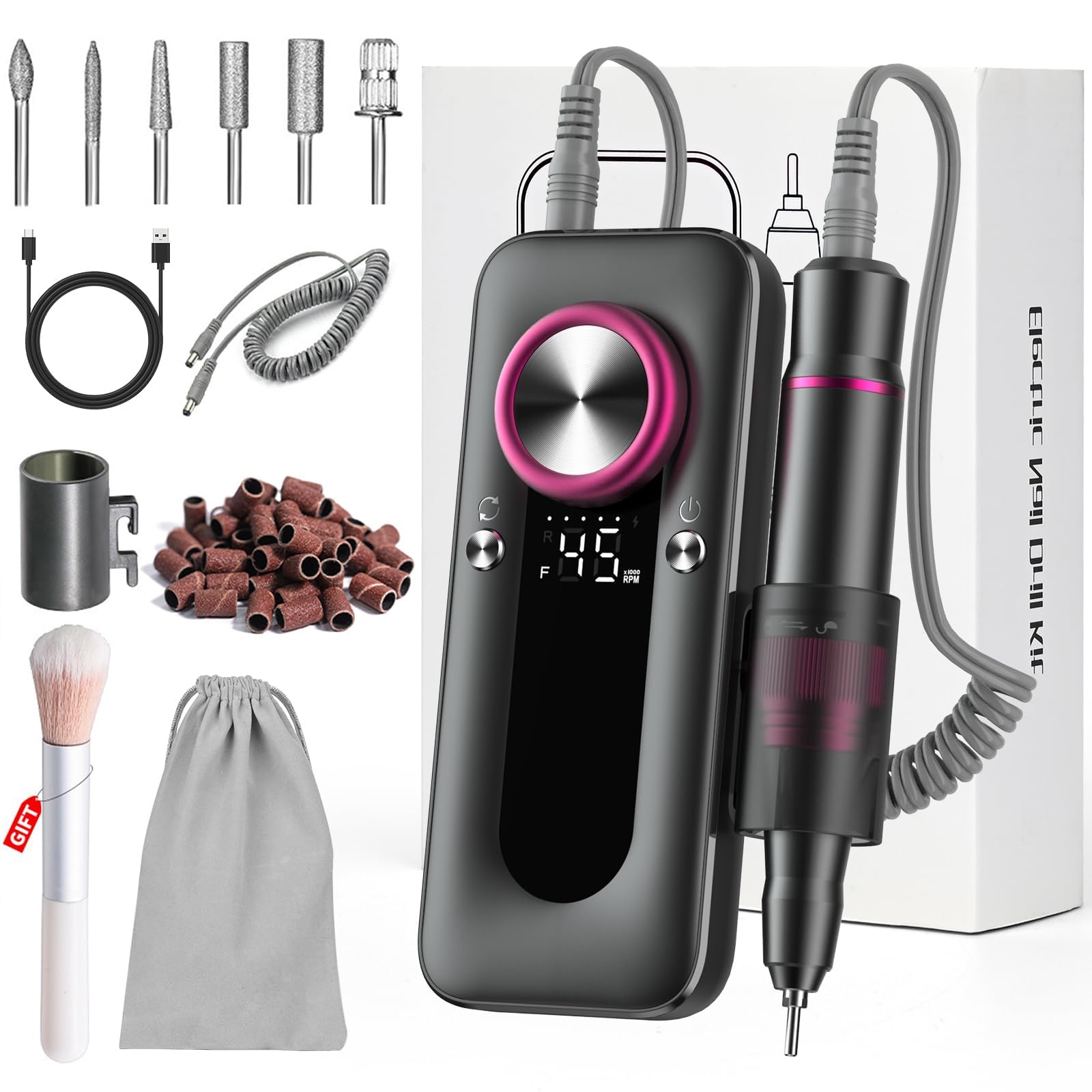 ponceuse ongles pro sans fil 45000