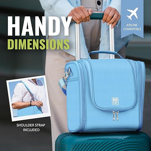 Miniatura 5 de Neceser de viaje colgante extra grande para mujeres y hombres, bolsa de higiene, (XL) Azul bebé, XL, Neceser