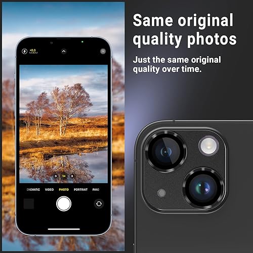 Miniatura 5 de Paquete de 2 protectores de lente de cámara para iPhone 14 Plus, protector de pantalla de vidrio templado HD antiarañazos, película de lente