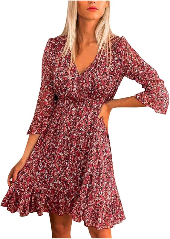 Amazon Co Jp カジュアルワンピース Joielmal 韓国 ファッション 花柄 ワンピース Aライン レディース フランス風 レトロドレス フリル袖 蝶結び チュニック 長袖 秋冬 パーティードレス おしゃれ 上品 お呼ばれ ワンピース ファッション