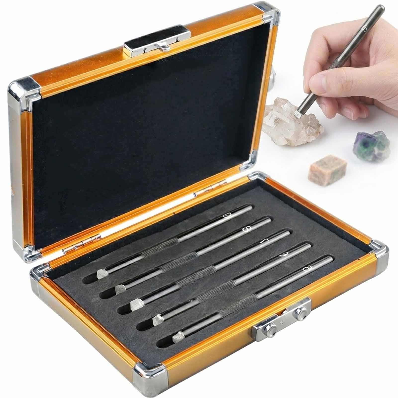 MObyat Scratch Tester Hardness Test Pen, 5-9industrial Mineral Identification Kit With Storage Boxm, For Ceramic, Tile Concrete, Geological Research