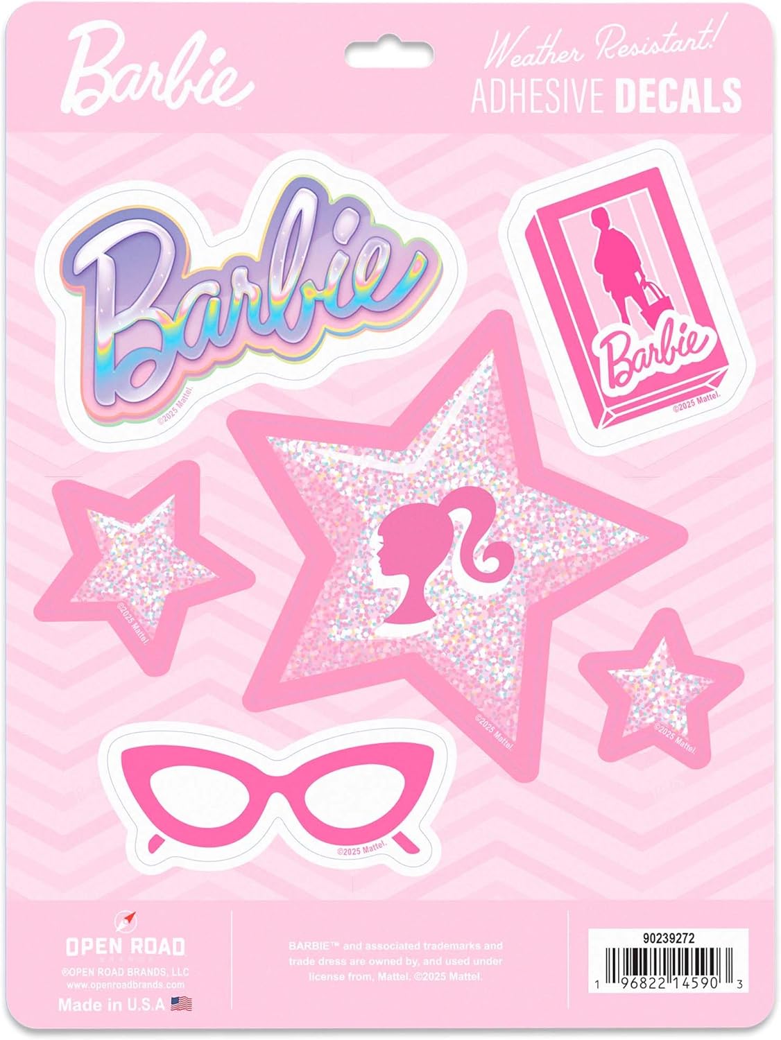 Mattel Barbie Career Girls Adhesive Vinyl Decals - Fun Set of Barbie Stickers with Astronaut, Pilot, Dancer and More, 1 Pack (6 Count)