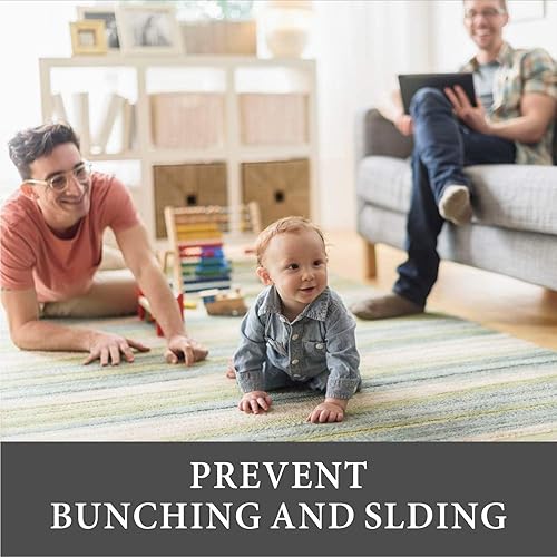 Miniatura 4 de Paquete de 2 almohadillas antideslizantes de 2 x 3 pies, almohadillas extra gruesas para cualquier suelo de superficie dura, mantiene tus alfombras