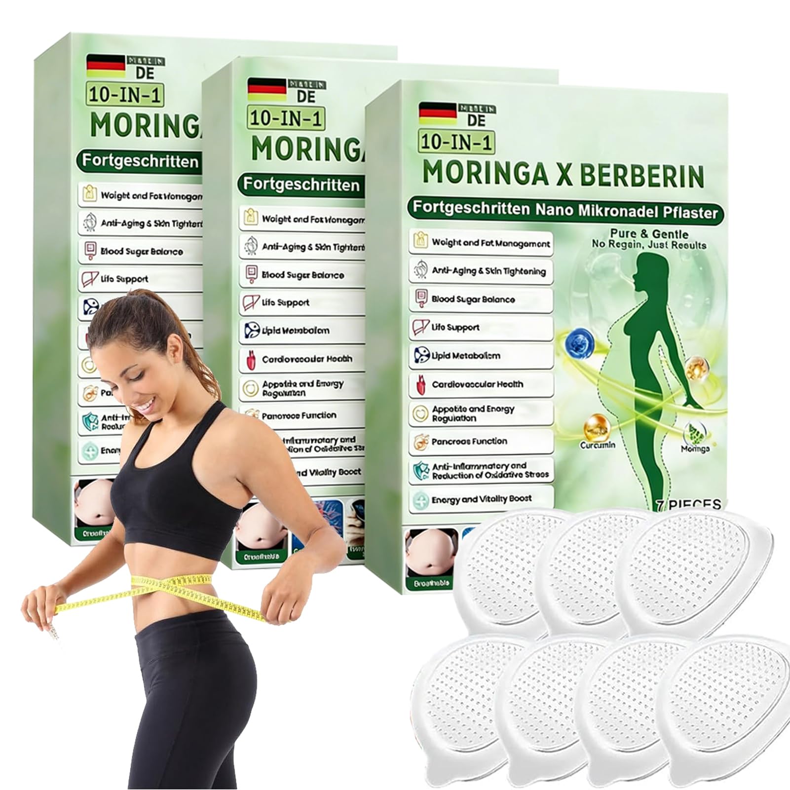 1 Moringa NAD+ 10 en 1 Parche para todos los tipos de cuerpo, para hombres (C)