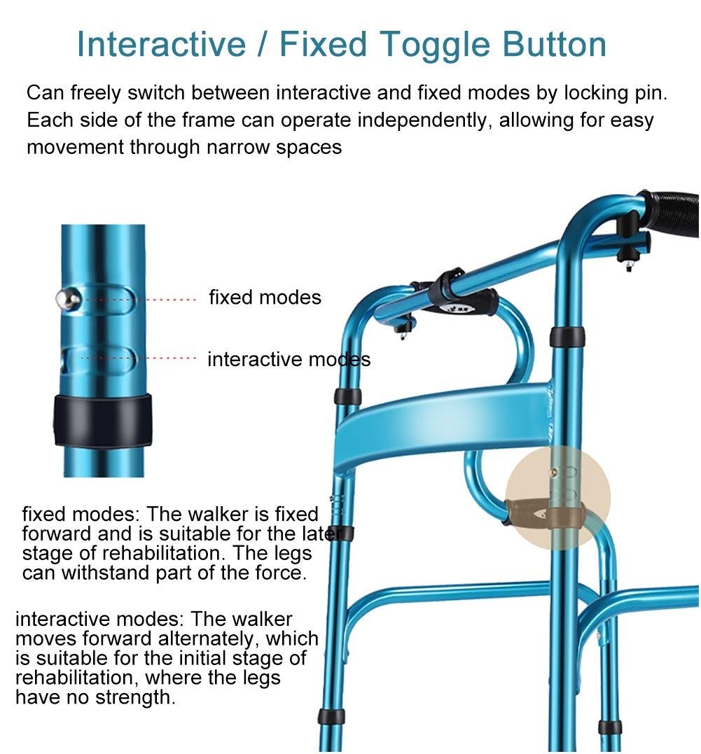 Andador Con Ruedas Ligero, Con 2 Ruedas, Andador Vertical Plegable De Altura Ajustable Para Personas Mayores, Asistente De Paso Para Interiores Y Exteriores