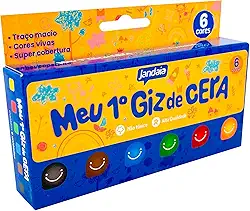 Giz de cera "Meu 1º giz" 06 cores - Jandaia