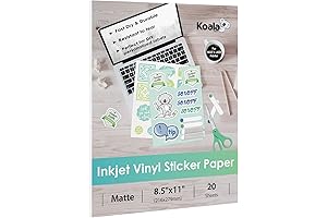 Koala Printable Vinyl Sticker Paper for Inkjet Printer