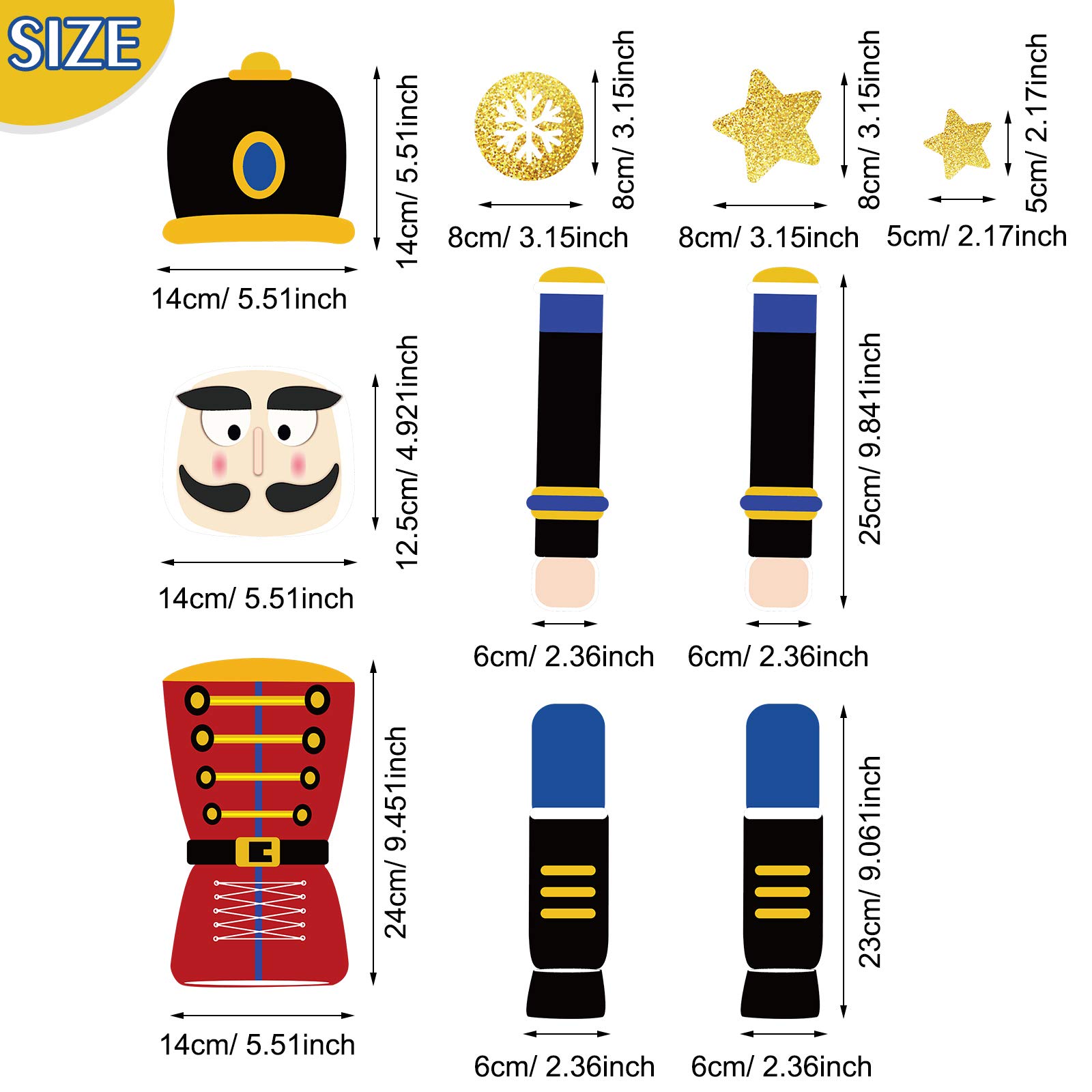 QSUM Notenkraker Magneten voor koelkast, 2 stuks Kerst Notenkraker Decoraties Magnetische stickers Leuke Grappige Notenkraker Soldaat Koelkast Magneet Teken voor Kerst Vakantie Xmas Decor (Rood