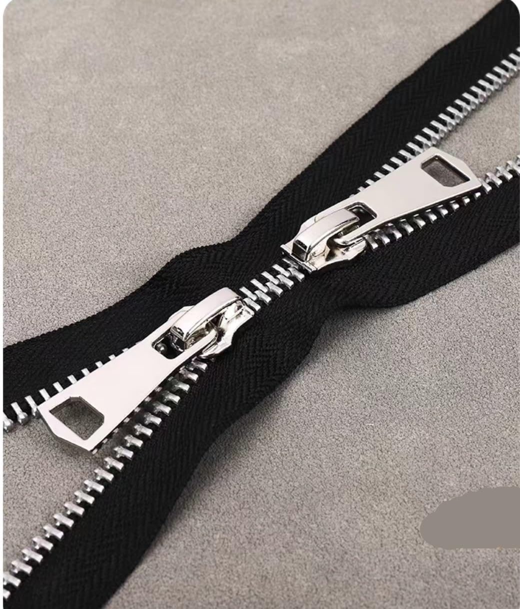 zamki do szycia, Zamek błyskawiczny otwarty, suwaki pojedyncze/podwójne, zamek długi, do kurtki i płaszcza, akcesoria szycia DIY(Black,80cm)