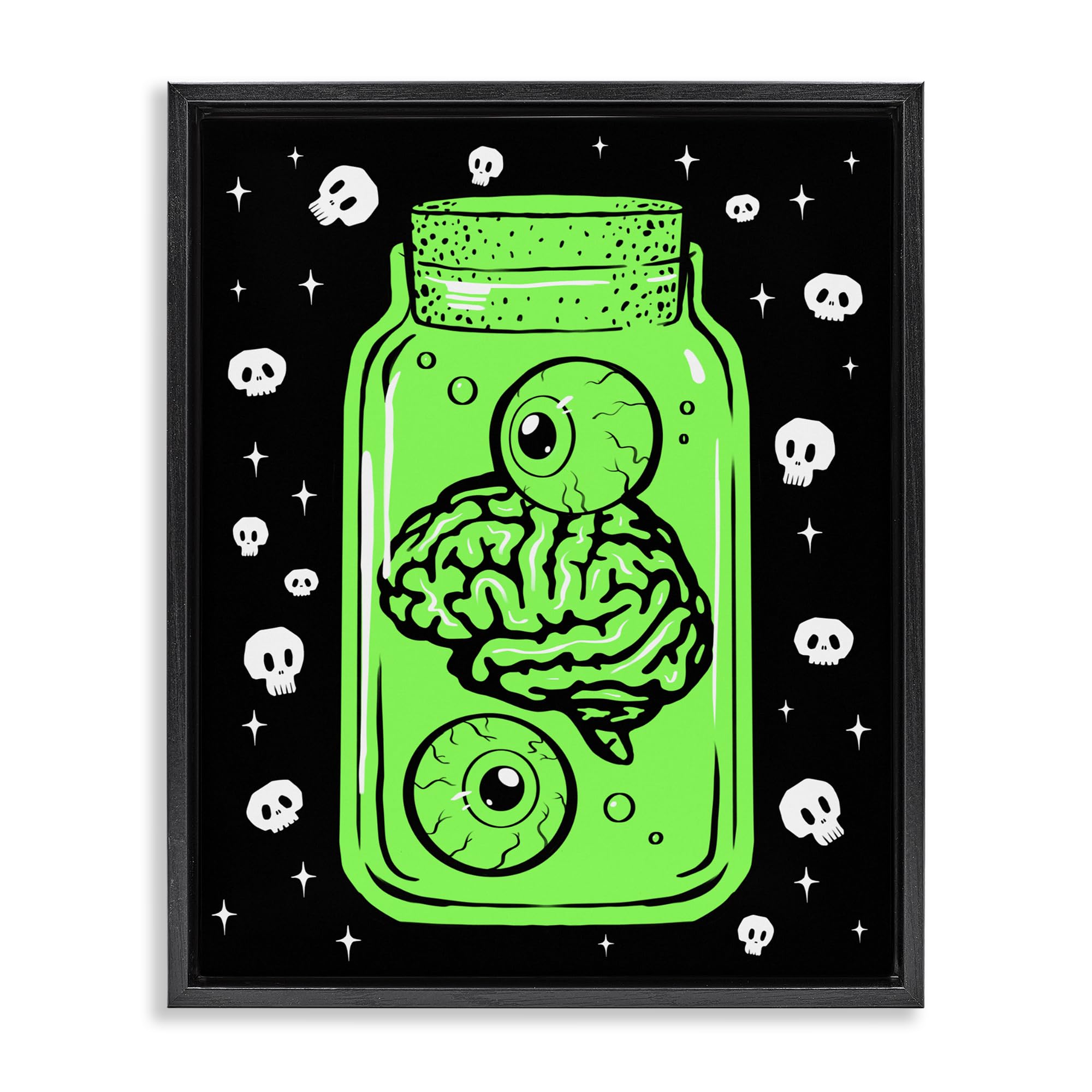 Stupell Industries 'Spooky Specimen Jar'| Floating Frame Canvas Art