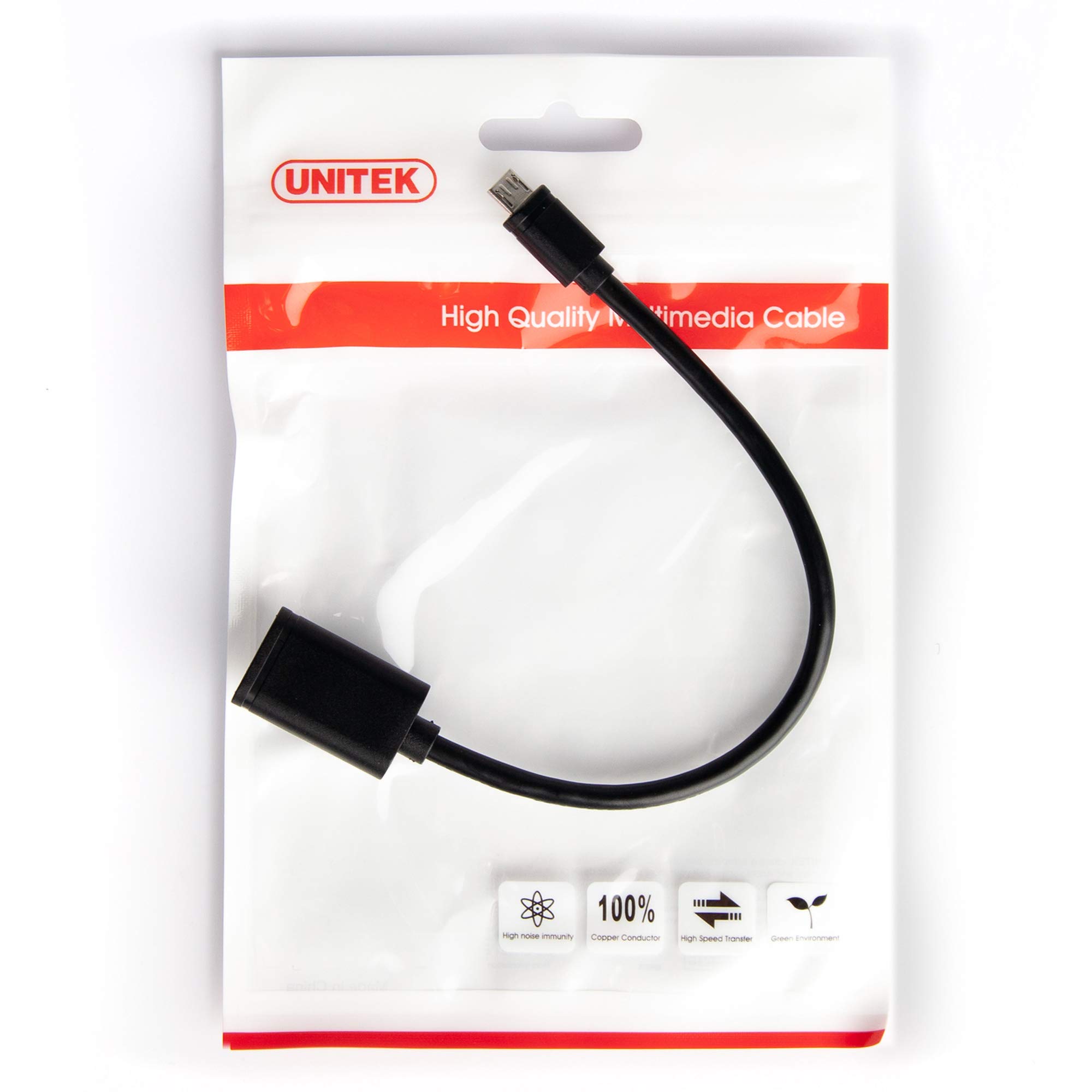 UNITEK Cavo OTG USB 2.0 Da Micro USB A USB A – 0,20 Metri – Nero – Adattatore Per Smartphone E Tablet - 3