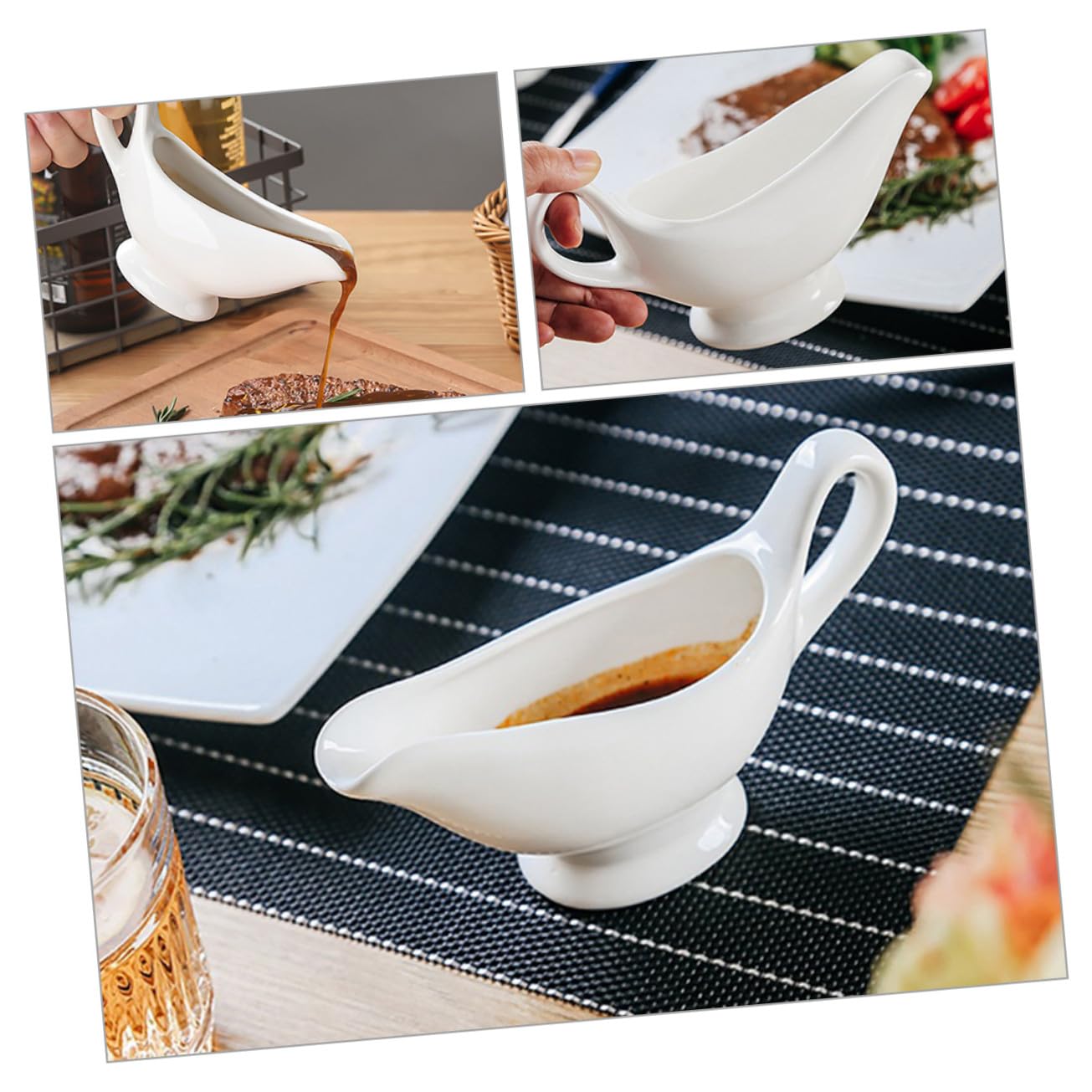VICASKY Brocca per Latte in Ceramica Piccola 70ml con Beccuccio Ergonomico per Panna, Sciroppo e Condimenti, Salsiera da Cucina per Uso Quotidiano e Bar