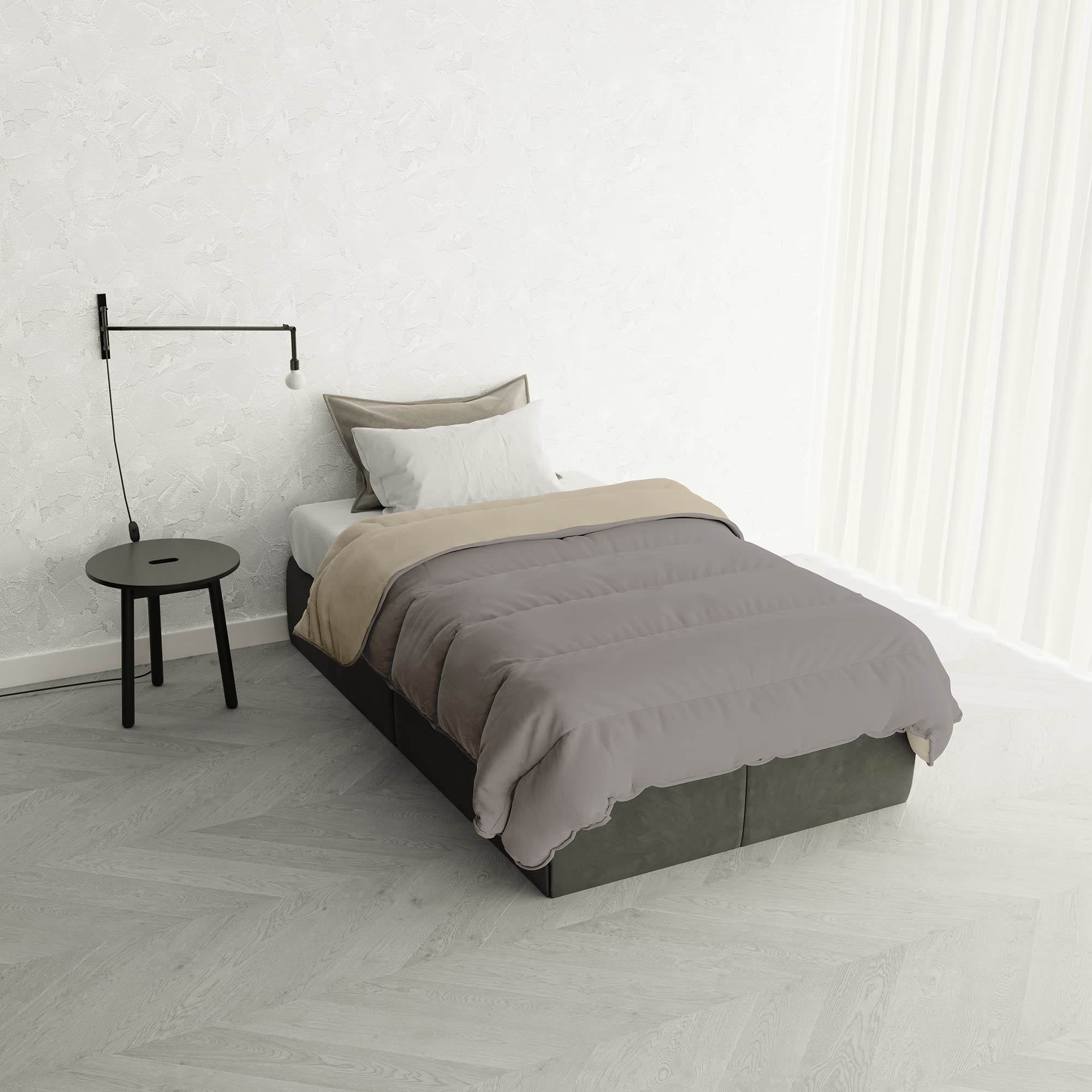 Edredón Oslo de invierno bicolor 200x200cm acabado premium tacto suave