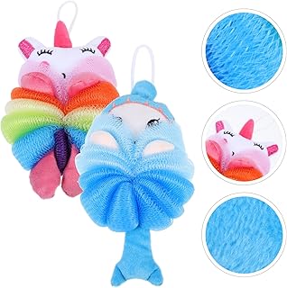Lurrose 2 Peças De Esponja Bucha Unicórnio Esponja De Banho Fofa Esponja De Banho Animal Esponjas De Banho Fofas Esponjas De Banho Fofas De Desenhos Animados