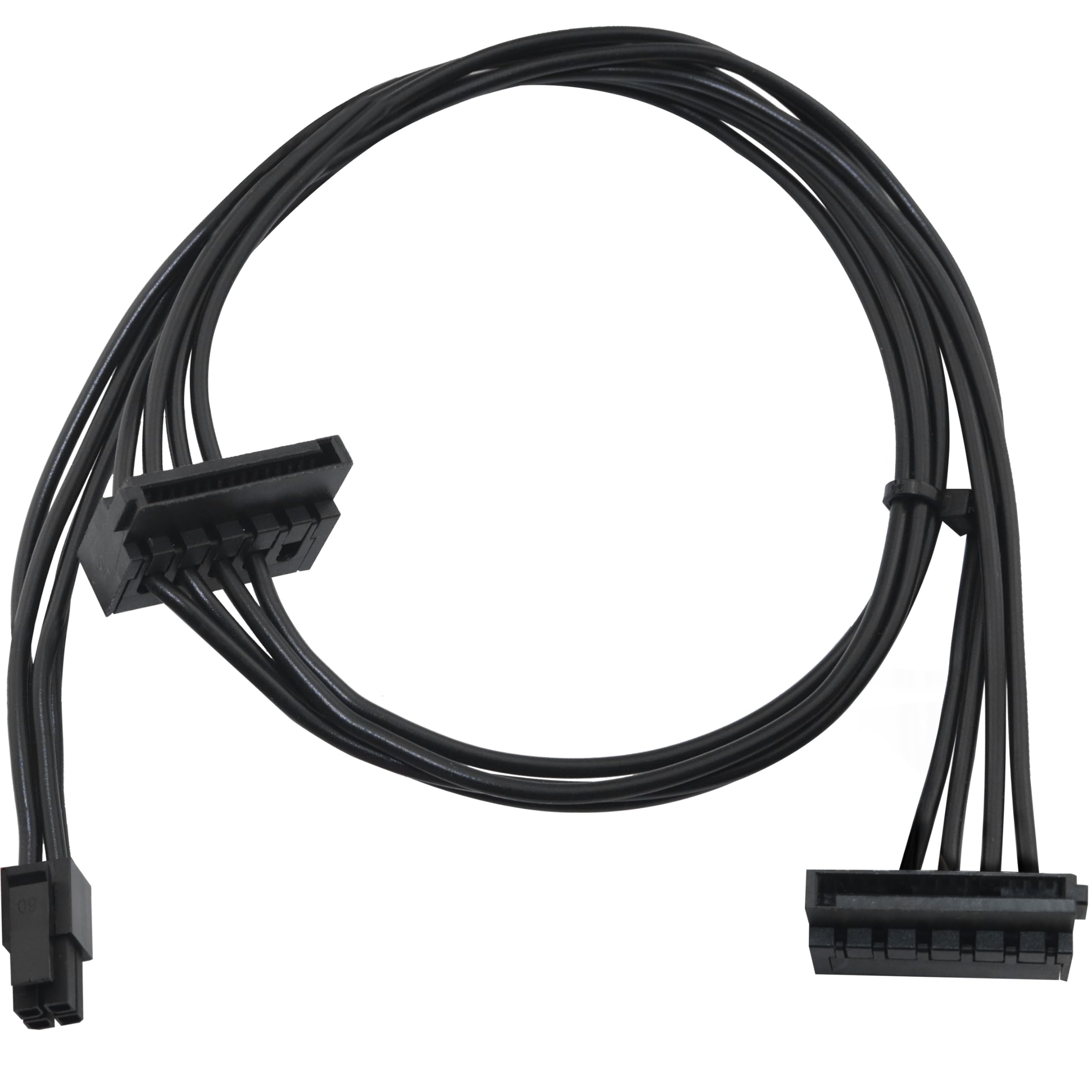 Cable adaptador SATA de 15 pines en ángulo recto de 4 pines a 2 puertos HDD para PC 6