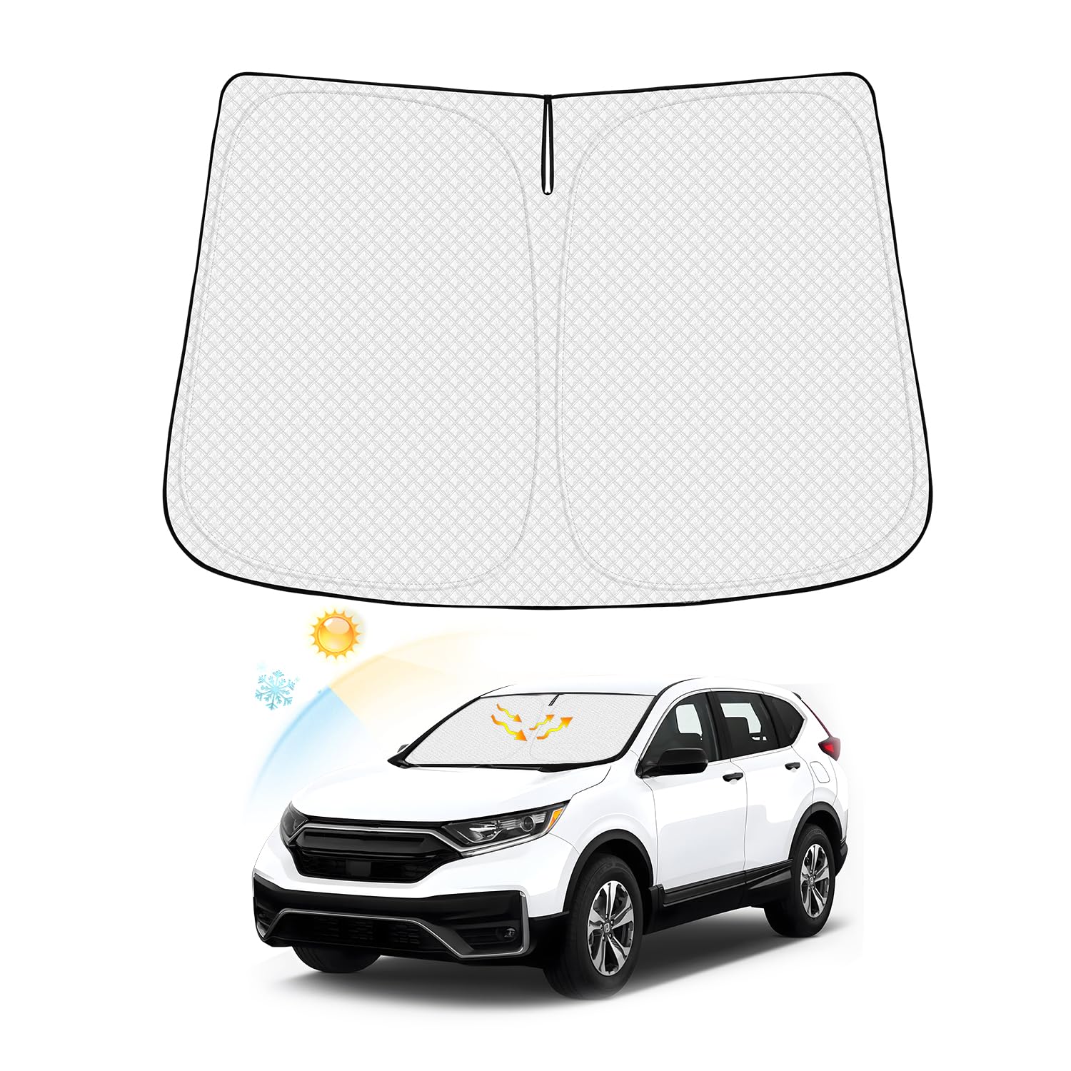 Windshield Sun Shade for Honda CR-V 2017-2022 CRV Accessories Thicken 6-Layer Foldable Front Window Sunshade Cover Sun Visor Protector Block UV Rays Keep Vehicle Cool