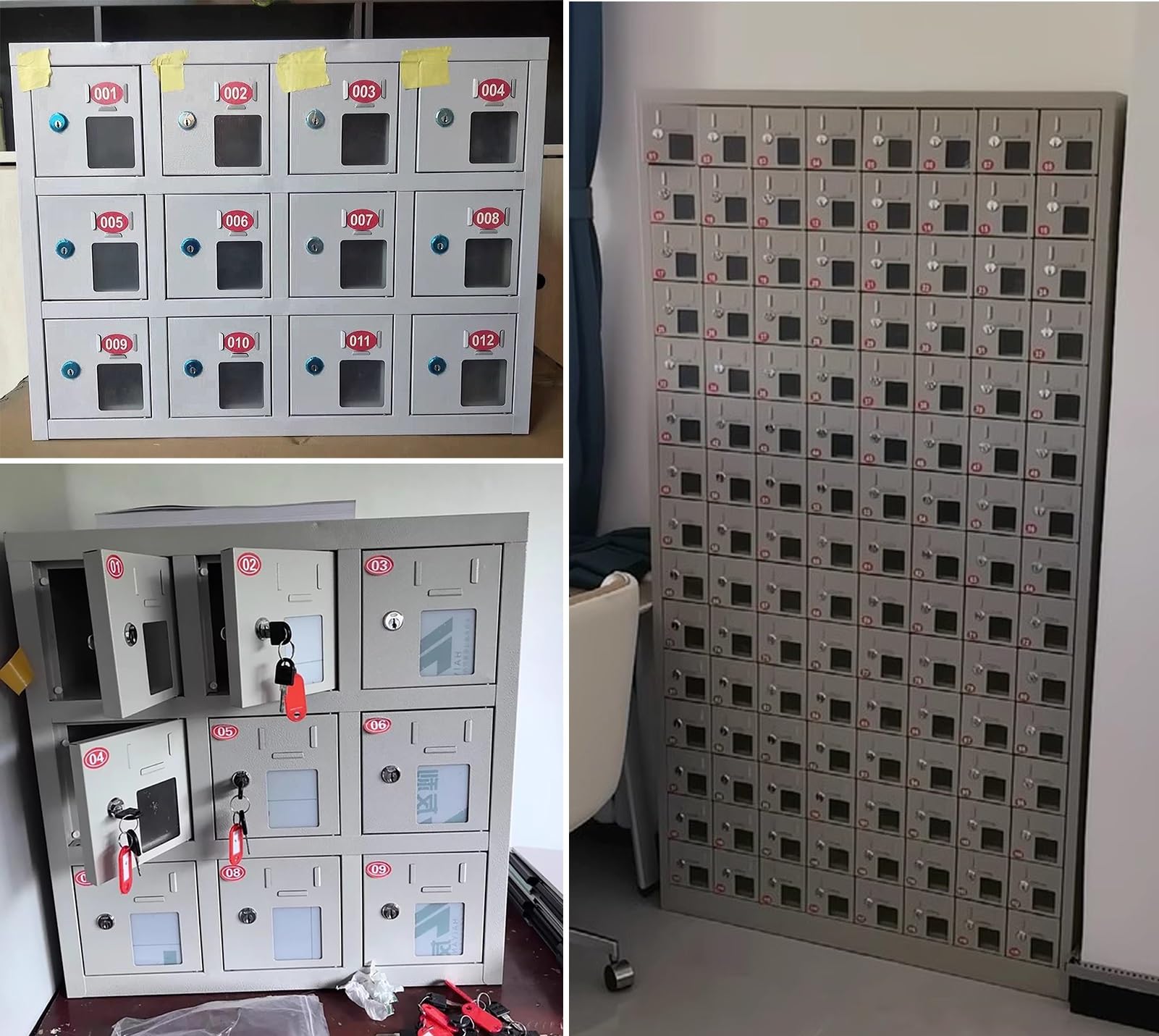Armadietto per Telefoni Cellulari Armadietto Metallico Portacellulare, Armadietti Portacellulare Tascabili con Serratura e Chiave Individuali, Contenitore Portacellulare per Studenti(12 Slots)