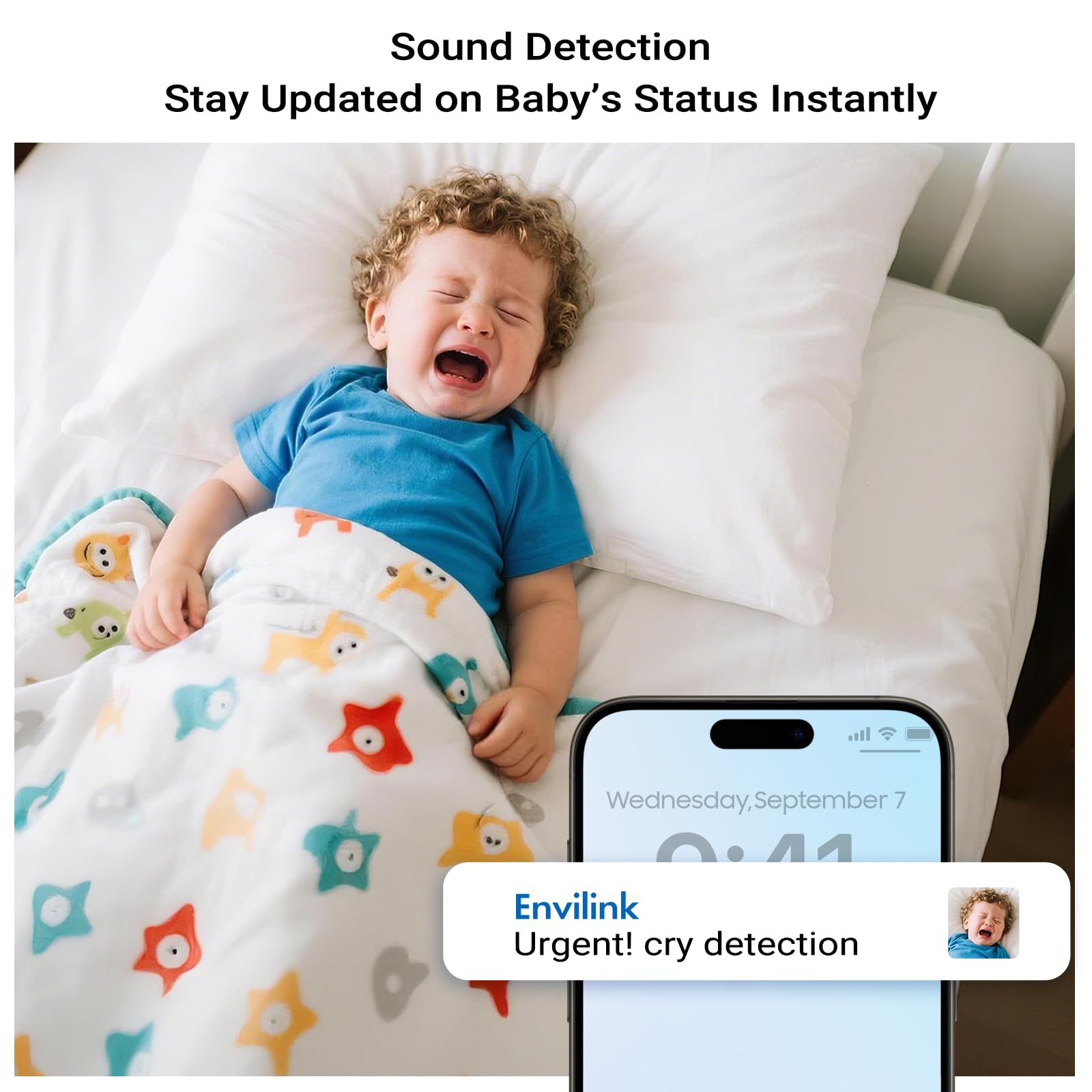 Monitor de video para bebé 720P con cámara y audio, pantalla de 5 pulgadas, sin wifi o modo de aplicación gratuita para smartphone, cámara de panorámica/inclinación/zoom, canciones de cuna
