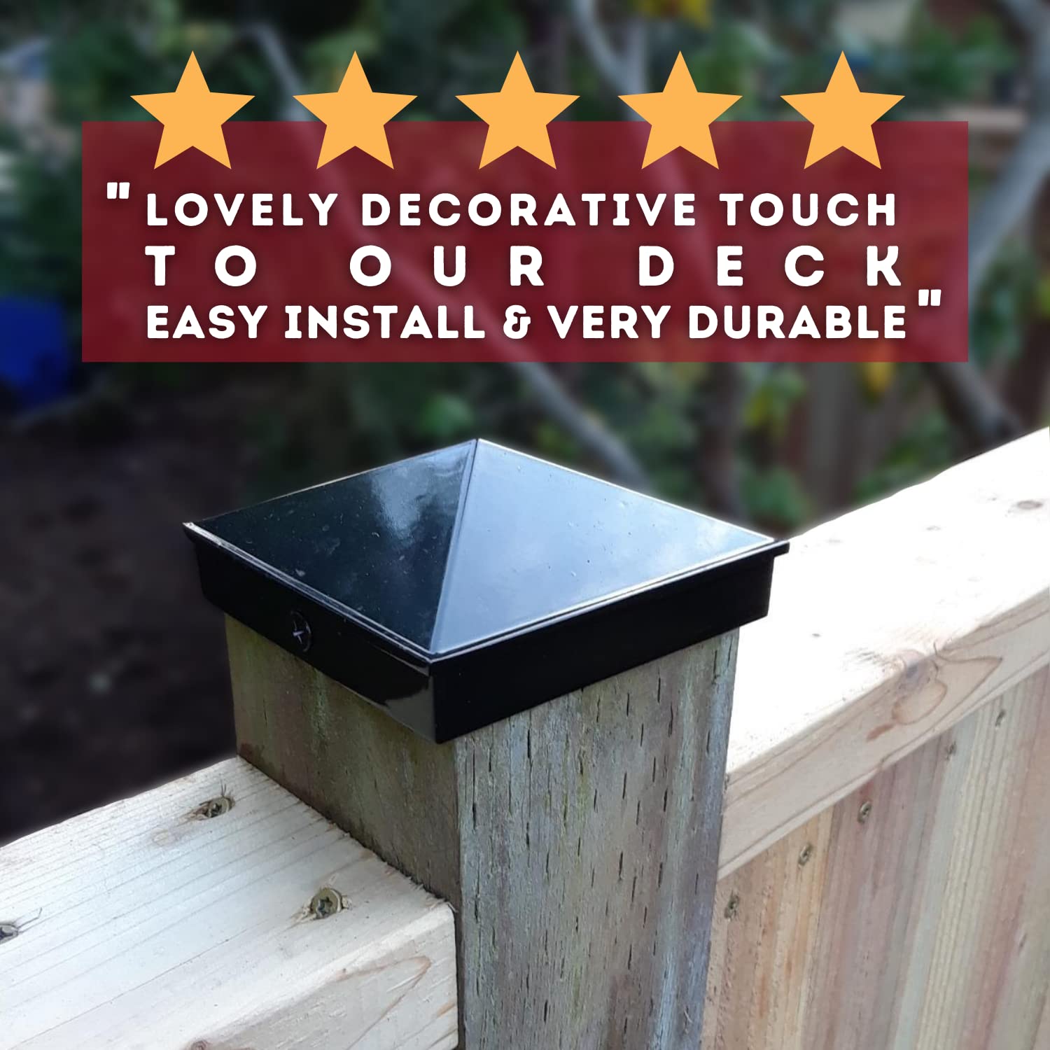 4x4 Fence Post Cap (3 1/2") 4 Pack Decorative Unfinished Aluminum