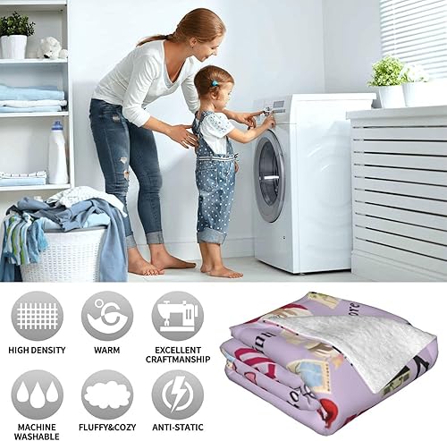 Miniatura 9 de Manta de cantante para sofá, manta gruesa y cálida para mujeres, hombres y niños, manta suave y mullida para cama, automóvil, oficina, manta para