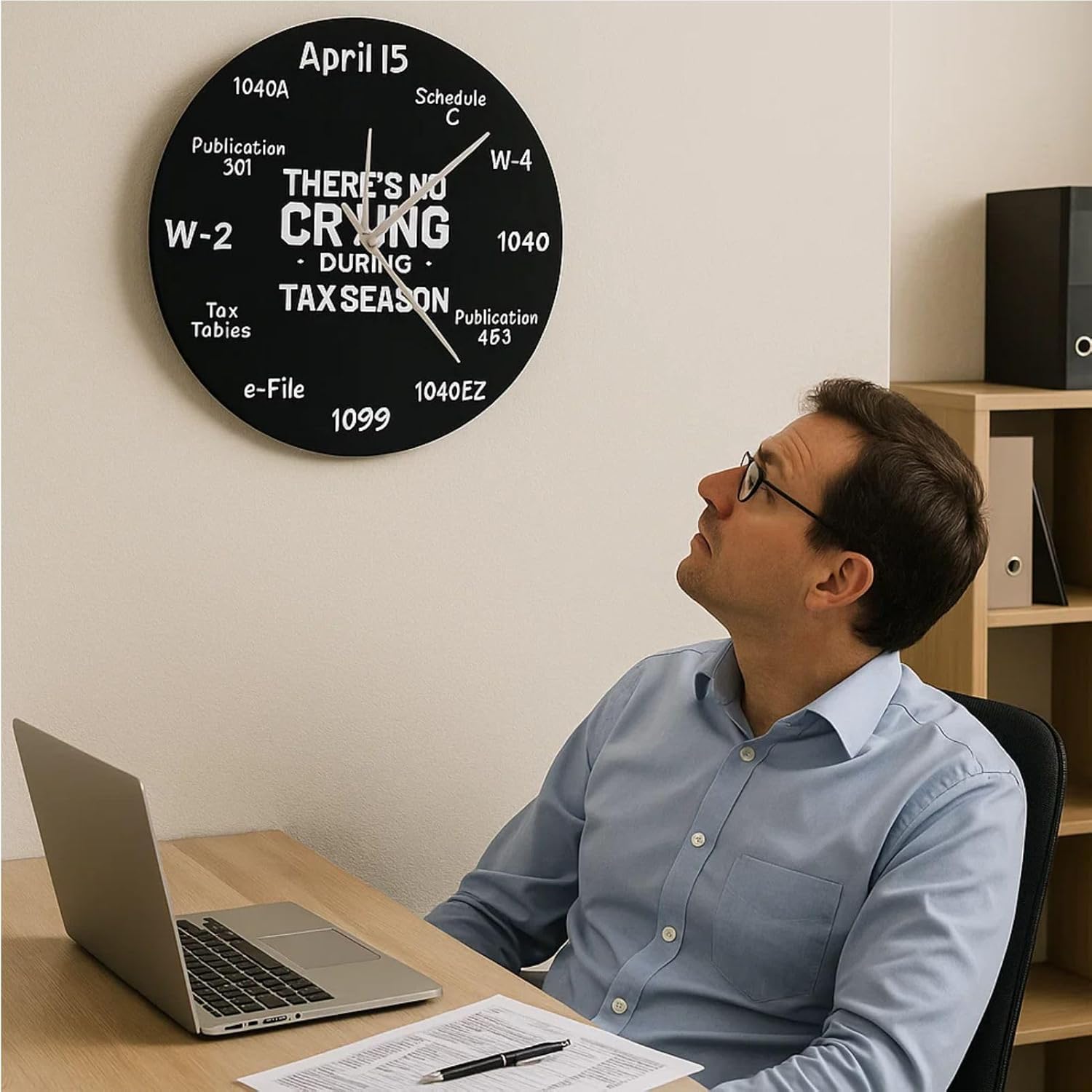 12" Tax Season Wall Clock - Deadline Countdown Creativity Clock for Tax Preparer CPAS EAS Accountants Bookkeepers Office Gifts, 1 Pcs