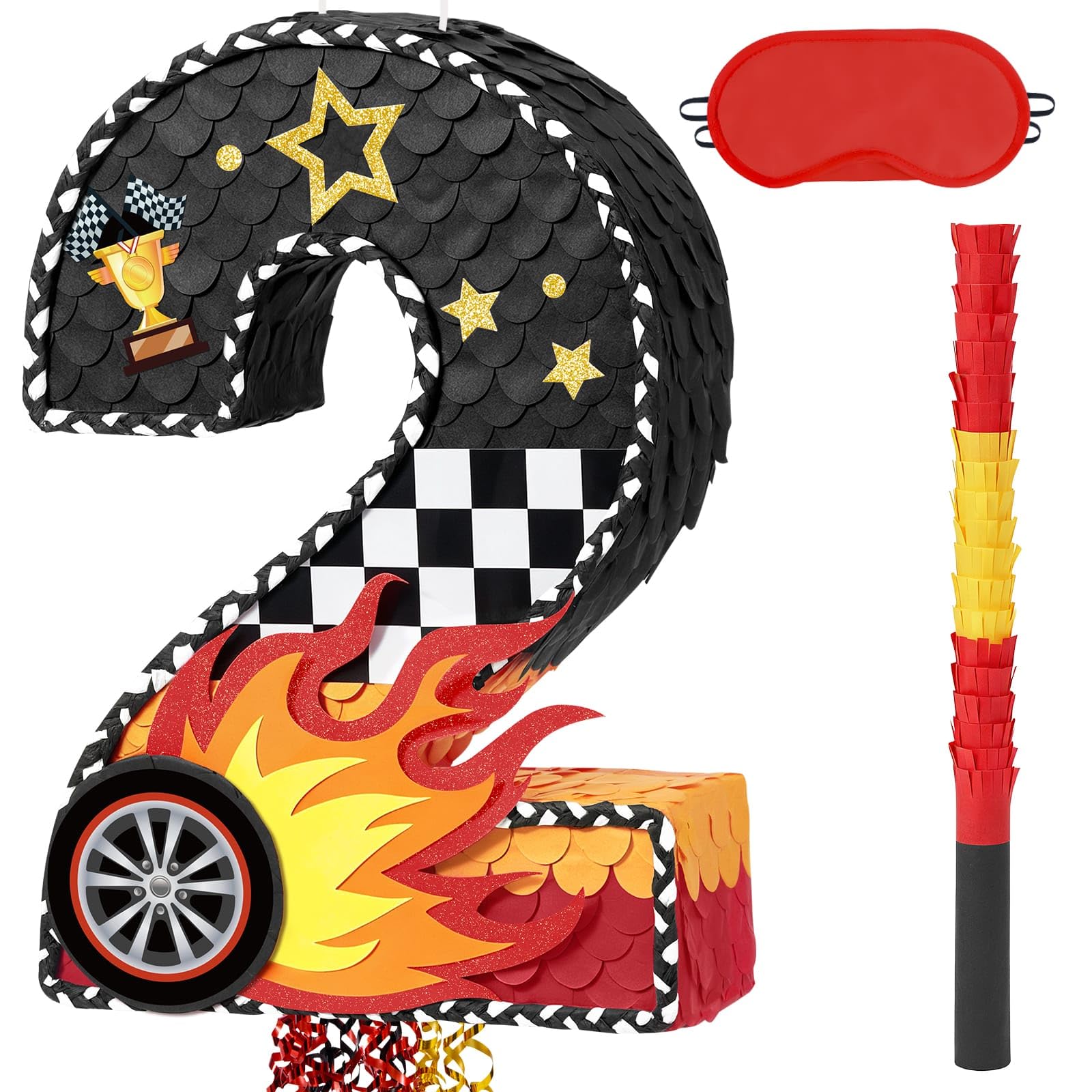 WERNNSAI Race Car Number 2 Pinata for 2nd Birthday Party Decorations — image 1
