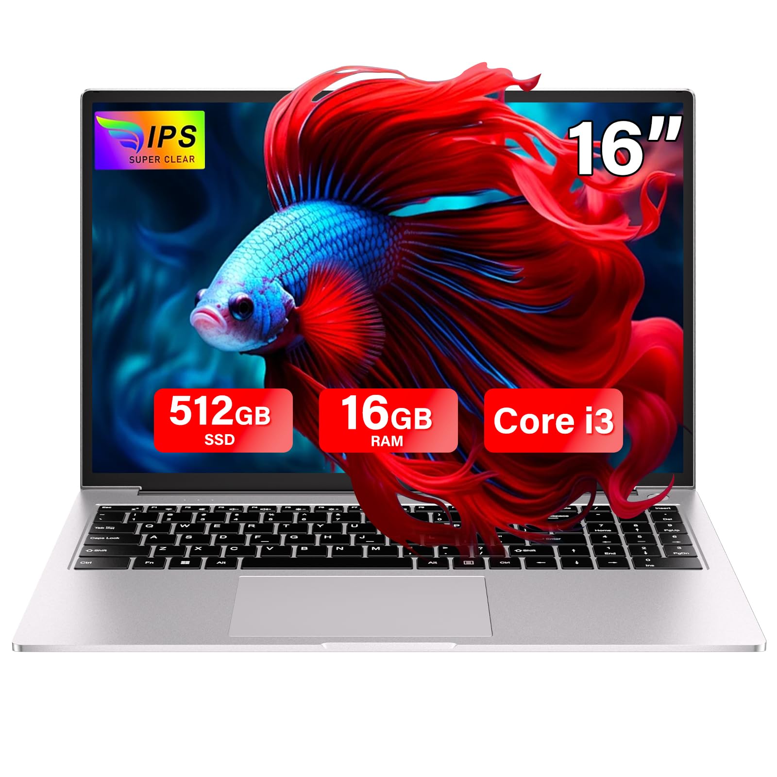 Ordinateur Portable 16 Pouces Windows 11 - Processeur I3-1000NG4, 16 Go RAM, 512 Go SSD, écran 1920x1200 - 5