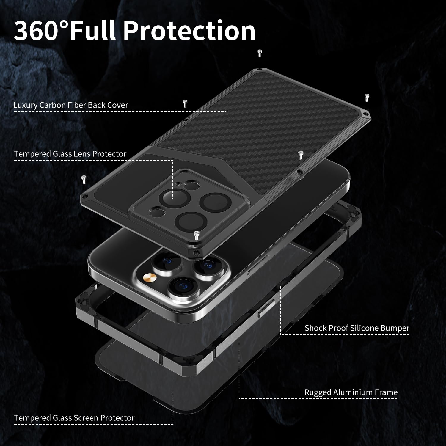 Amazon.co.jp: HUALIMEI iPhone 15 Pro Max 用 ケース 耐衝撃 炭素繊維