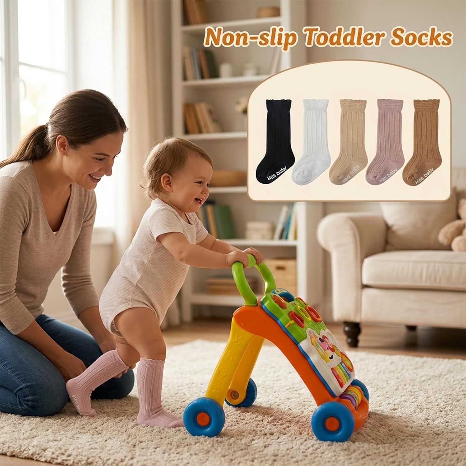 Toddler Girls Knee High Socks Soft Cotton Ruffle Long Tube Socks For Preemie Infant Newborn Toddler