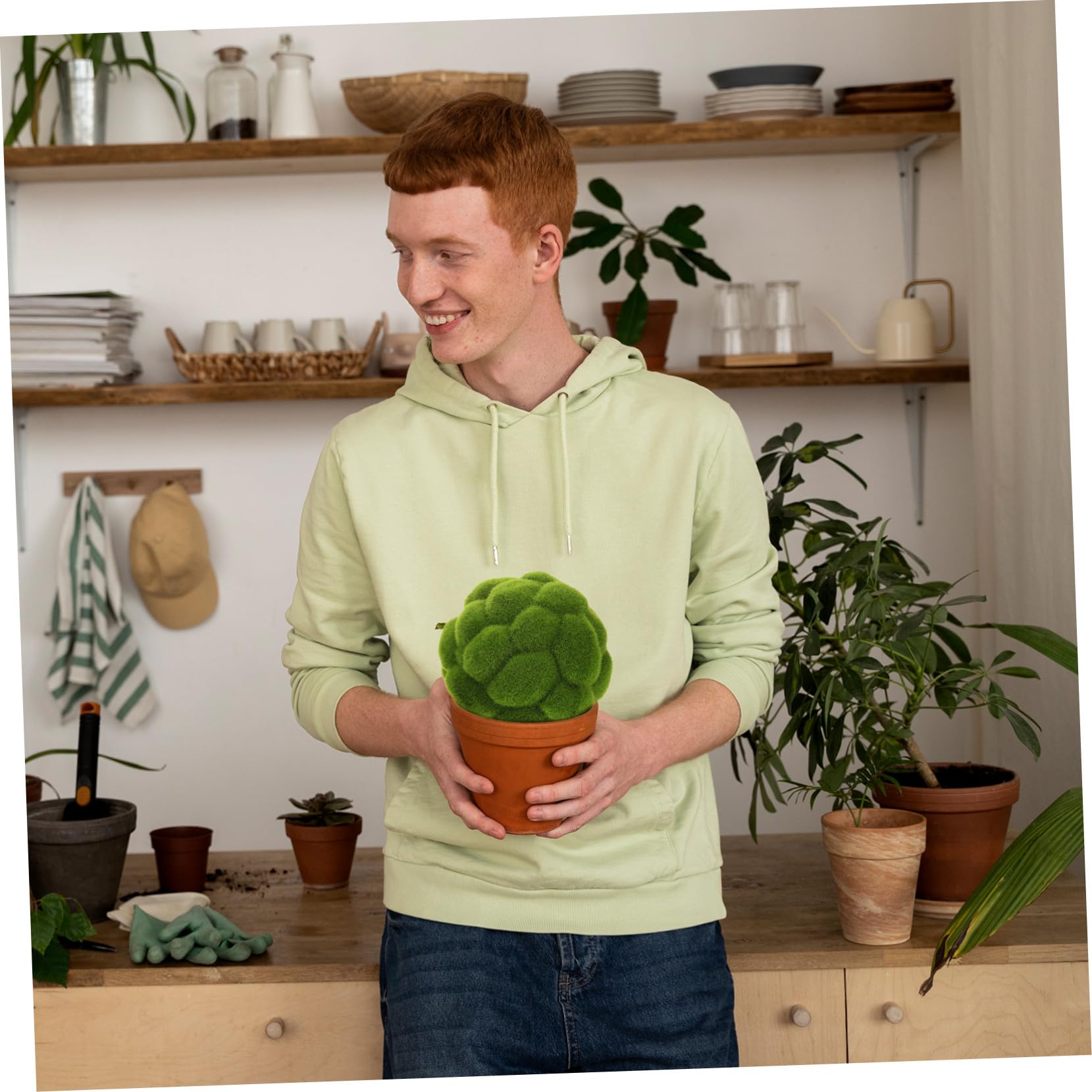 Toyvian 6 Stck. Künstliche Mooskugeln Realistische Deko Kugelmoos für Garten Hochzeit Wanddeko Leicht Natürlich Aussehend für Innen Außenbereich Einfach zu Platzieren und Aufzuhängen