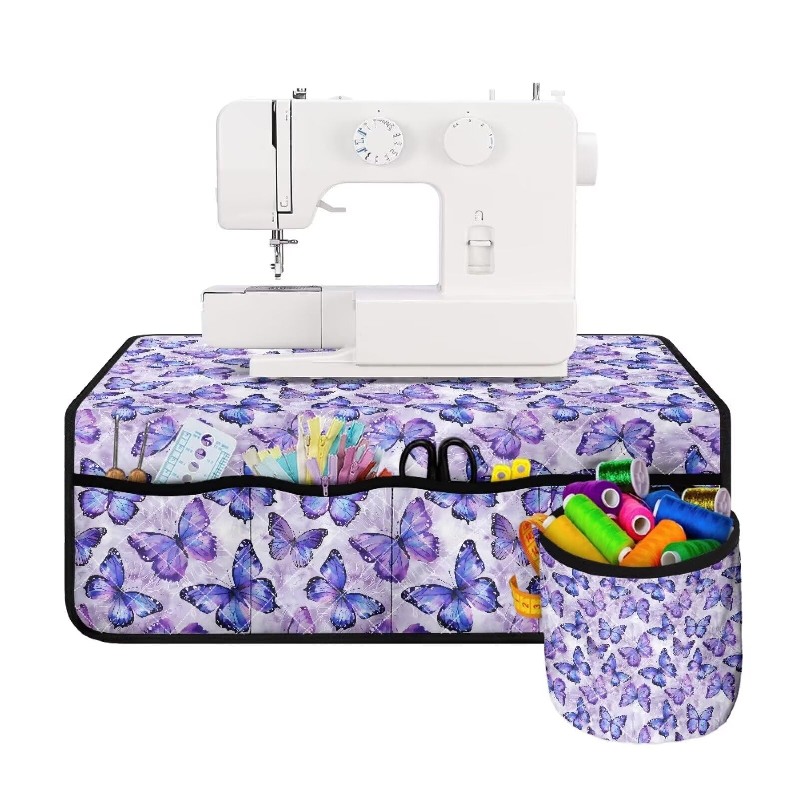 Sewing Machine Table Pad, Butterfly Sewing Machine Mat for Table with Storage Bag Protective Mats Fits Most Standard Household Sewing Machines