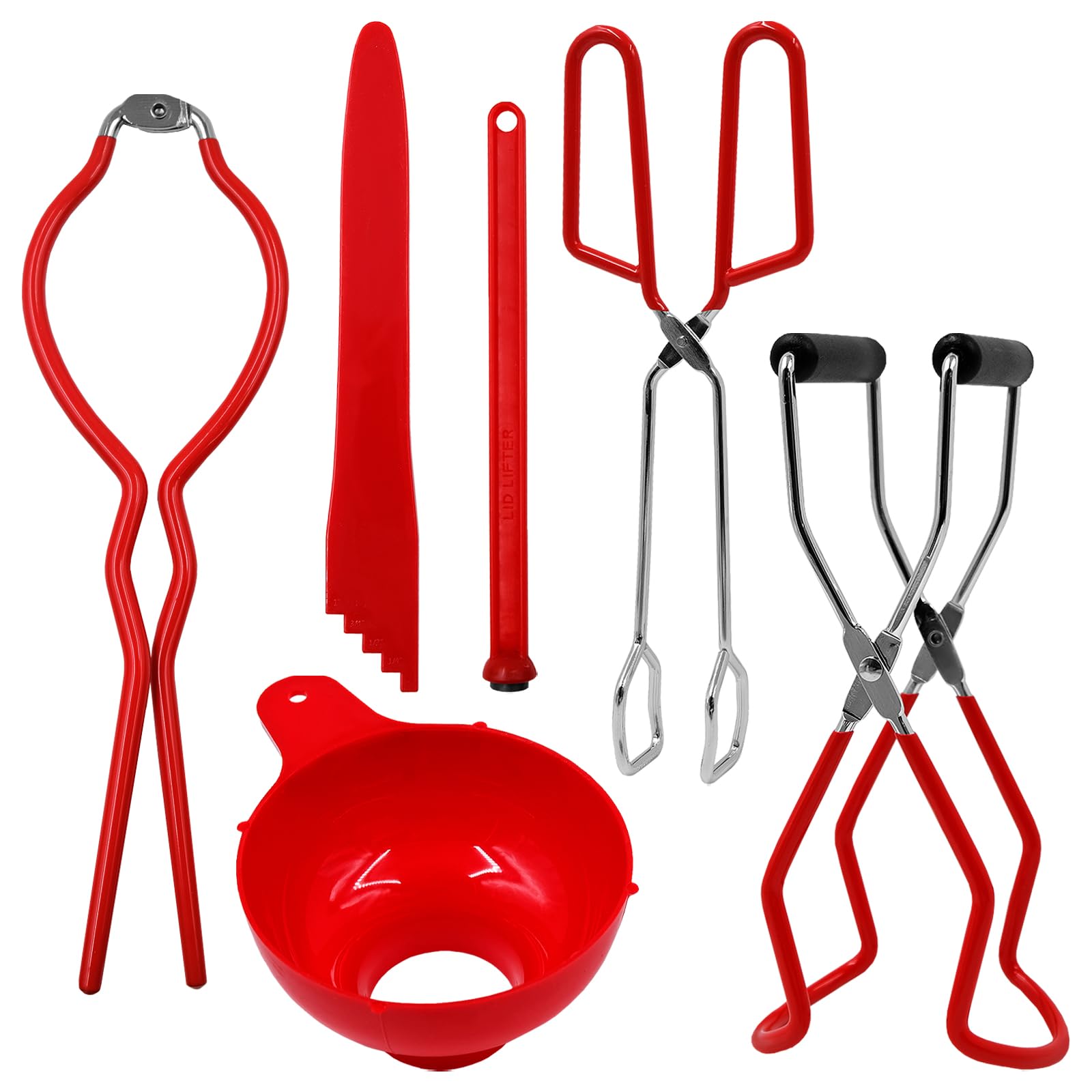 Kit de fournitures pour la mise en conserve, Kit d'outils pour conserves en verre, (pinces élévatrices de bocaux, entonnoir, clé à bocal, vert, 6 pièces)