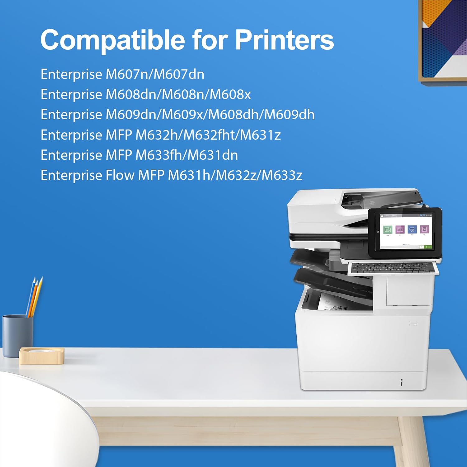 CF237A 37A Black Toner Cartridge 2-Pack Compatible Replacement for HP 37A 37X Toner Cartridge for Enterprise M607n M607dn M608n M608dn M607 M608 M609 MFP M631 M632 M633 Series Printer